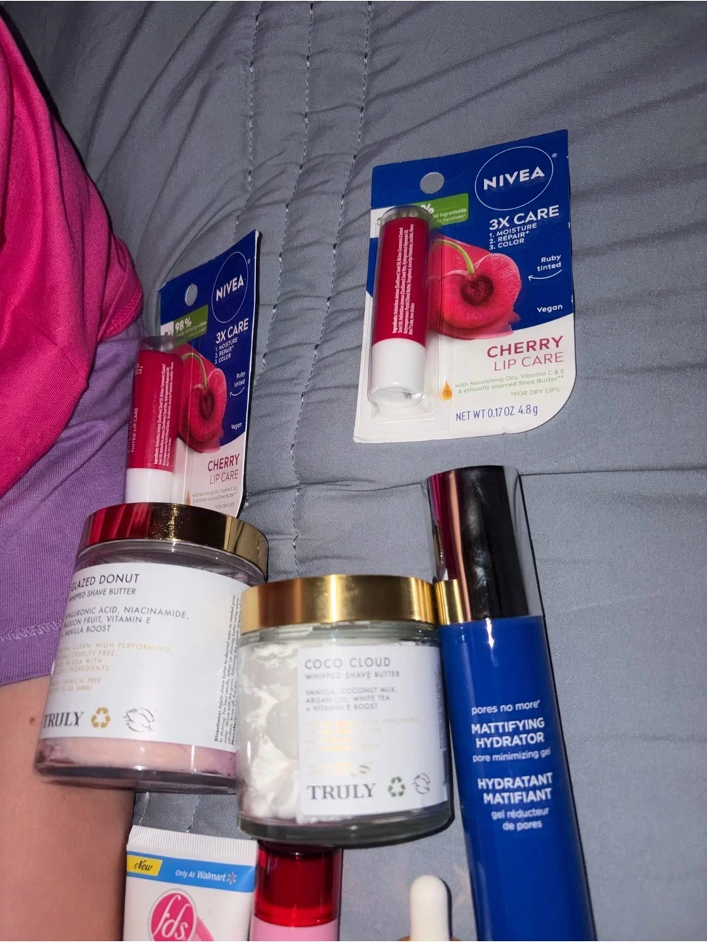 TRULY Body Butters Set with Pink & White Jars + Blue Hydrating Mist